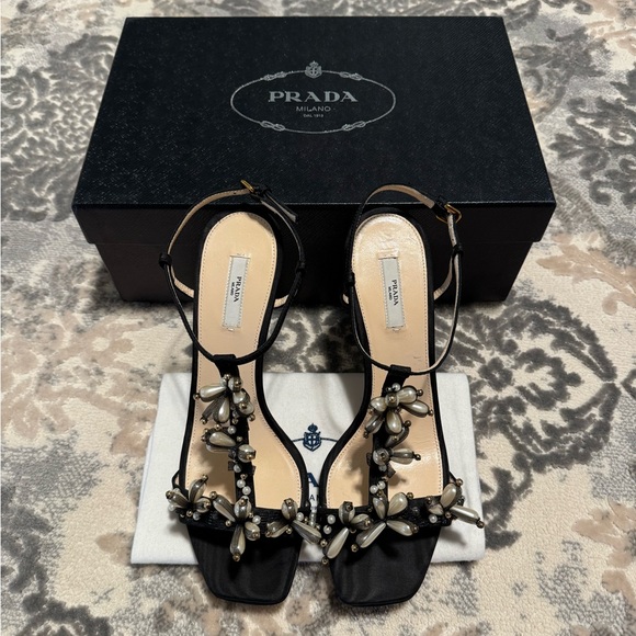 Prada Shoes - Prada Satin Beaded Stiletto